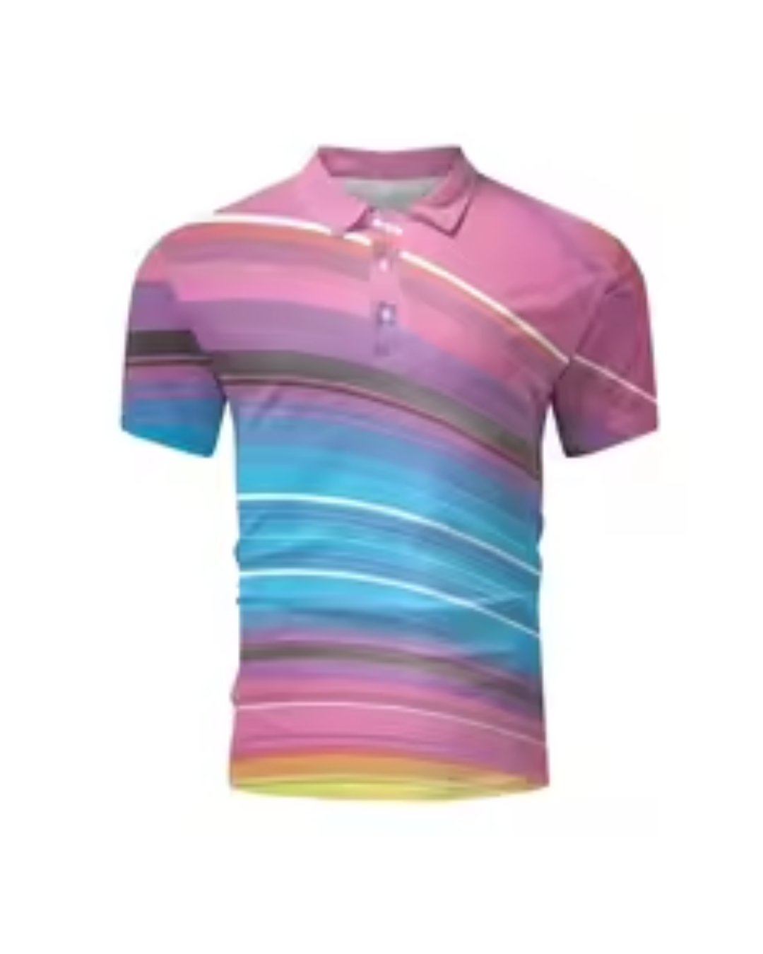 Multicolor Abstract Stripe Polo Shirt