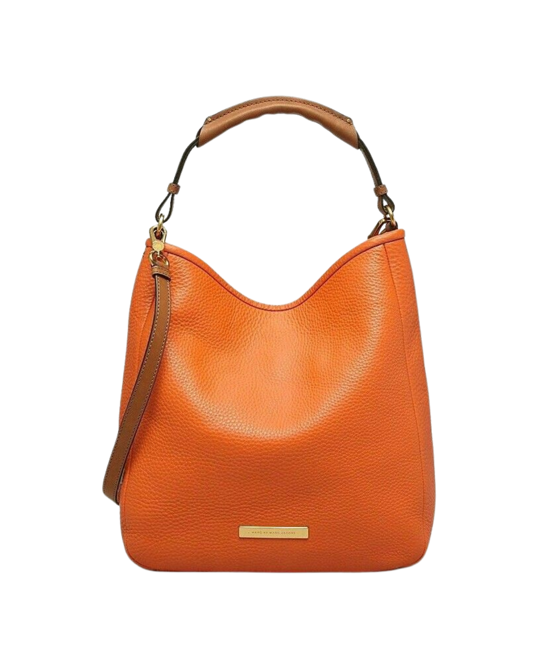 Orange Pebbled Leather Handbag – Bold & Functional Elegance
