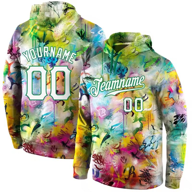 Custom Abstract Splash Hoodie – Personalized Name & Number