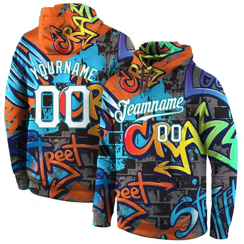 Graffiti-Style Custom Hoodie – Urban Personalized Streetwear