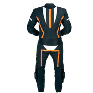 Full-Body Armored Motorcycle Suit – Black/Orange Export Edition
