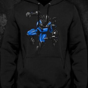 Men’s "Moto-Bot" Blue Robot Graphic Hoodie – Premium Heavyweight Streetwear