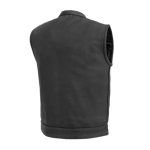 Men’s Black Leather Vest – Export Quality | Modex International