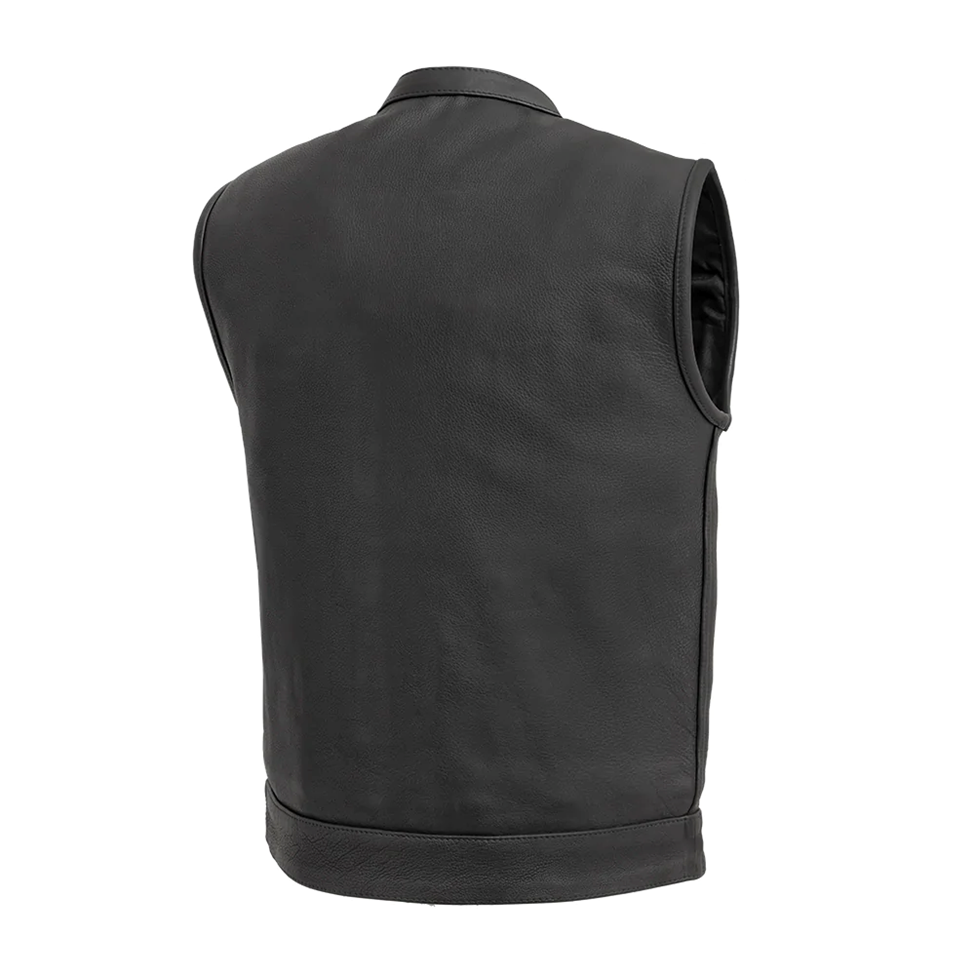 Men’s Black Leather Vest – Export Quality | Modex International
