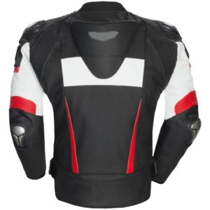 Premium Leather Motorcycle Racing Jacket with Aerodynamic Speed Hump