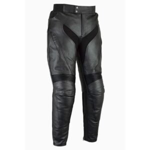 Men’s Black Leather Motorcycle Pants – Export Grade Protective Riding Gear