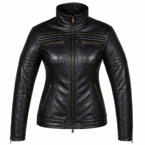Quilted Black Leather Biker Jacket