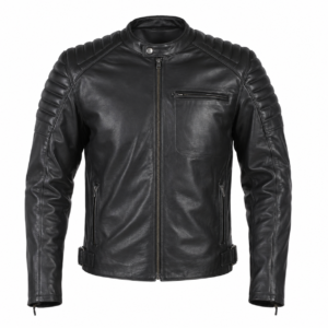 Black Quilted Leather Biker Jacket